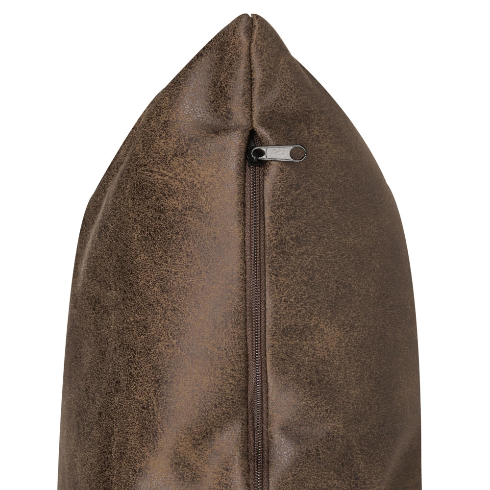 Poltrona in ecopelle marrone scuro con cuscino gambe in ferro nero stile retrò elegante