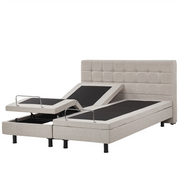 Letto Tessuto Beige chiaro Elettrico Regolabile con Telecomando 160 x 200 cm