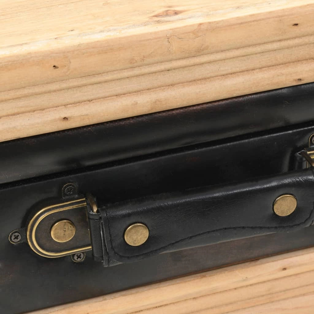 Comodino cassettiera mobile per camera da letto legno massello di abete 43 x 38 x 50 cm 1402065