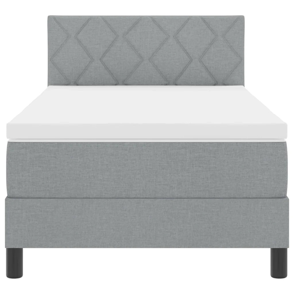 Letto a molle con testiera Grigio chiaro 100 x 200 cm Tessuto 3338741