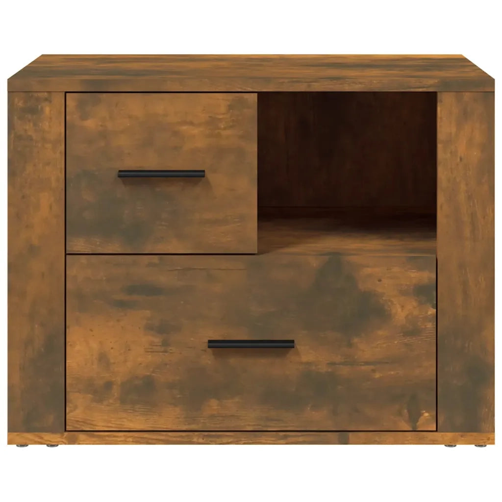 Comodino-Tavolino da notte Rovere Fumo 60x36x45 cm Legno Multistrato