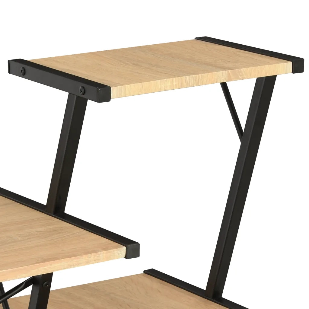 Scrivania con Ripiano Nera e Rovere 116x50x93 cm 20289