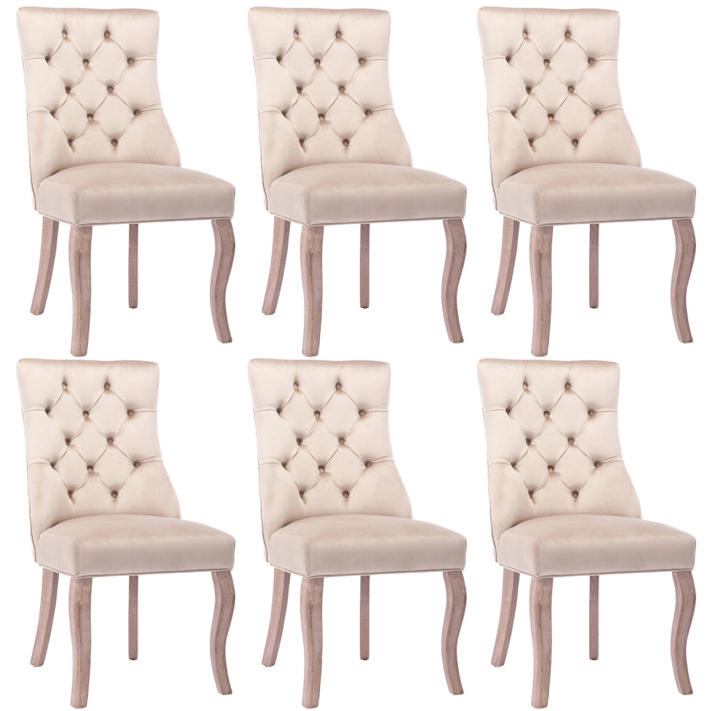 Sedia imbottita 97x51x47 cm con schienale ergonomico in velluto beige