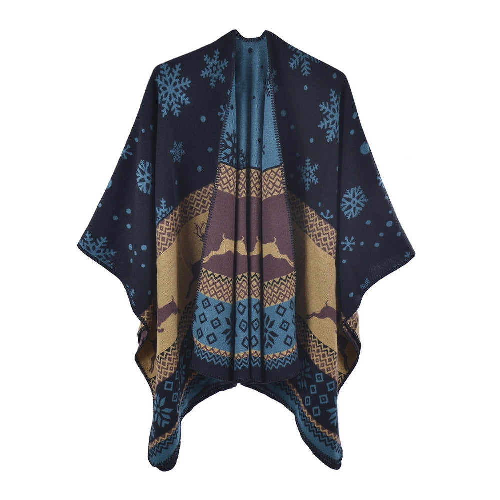 Sciarpa grande, semplice ma sofisticata, in stile etnico delle praterie, mantella, sciarpa in cashmere