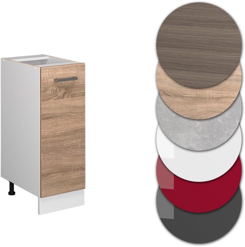 Armadio cucina dispensa alto R-Line, Sonoma, 30 cm senza piano di lavoro, per la libera combinazione all'interno di sistemi cucina modulari
