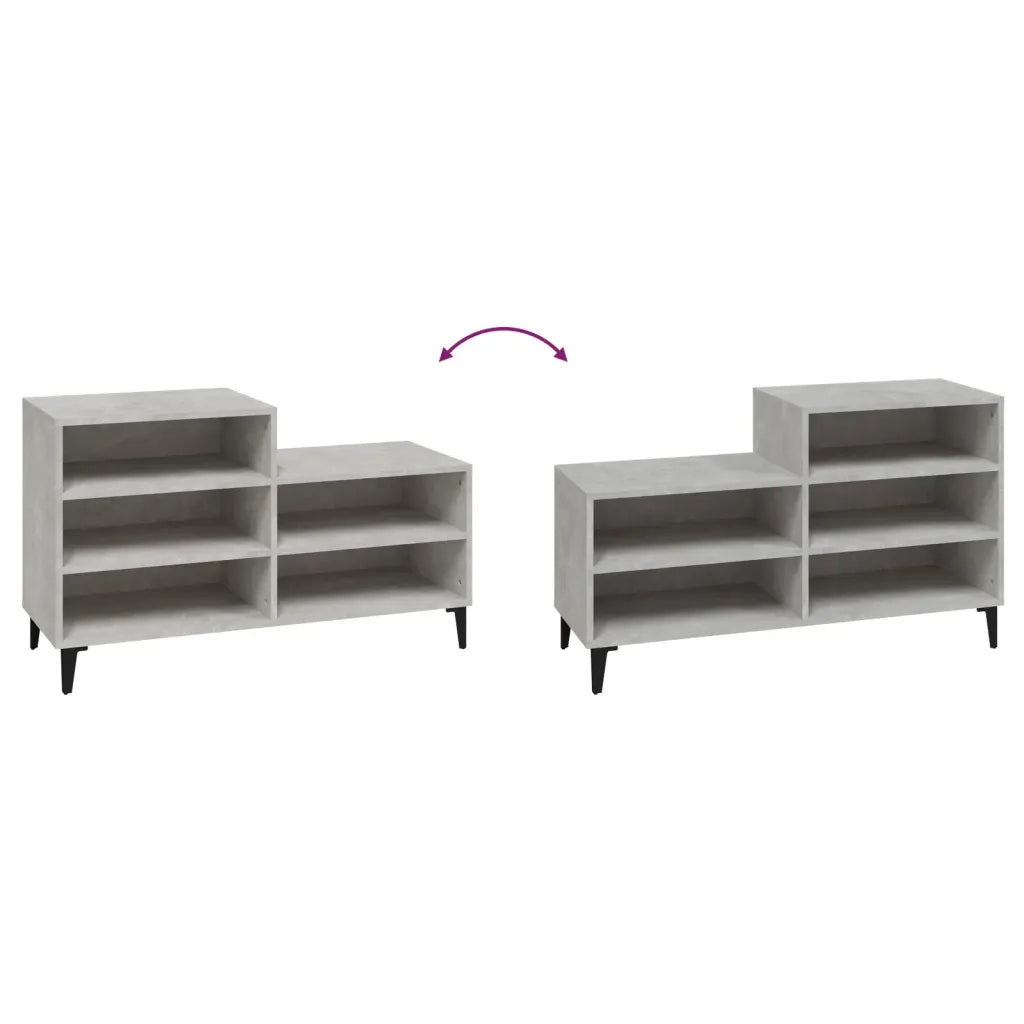 Scarpiera | Mobile per scarpe Grigio Cemento 102x36x60 cm in Legno Multistrato