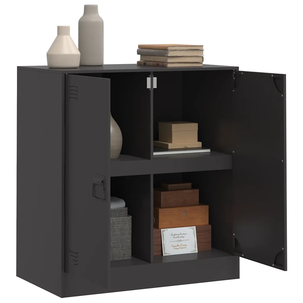 Credenza Nera 67x39x73 cm in Acciaio 841673