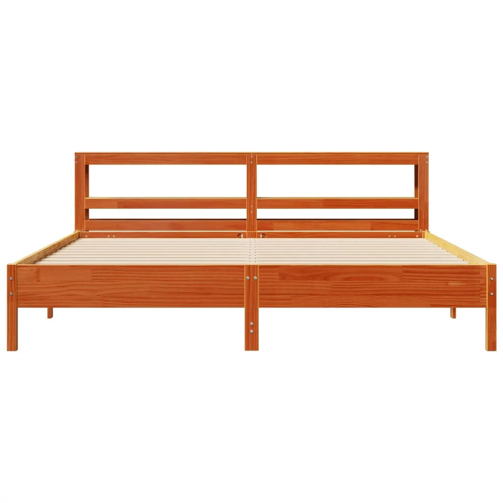 Letto senza Materasso Marrone Cera 200x200 cm in Legno di Pino 3306137