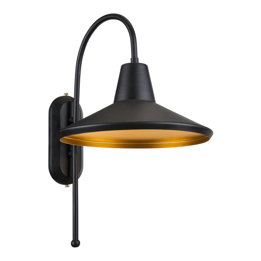 Lampada a Muro 'Kirkcaldy' Applique con Paralume a Sospensione - Metallo - Nero/Ottone [lux.pro]