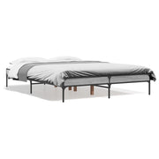 Letto matrimoniale | Letto per adulti | Giroletto Grigio Sonoma 135x190 cm in Legno Multistrato Metallo
