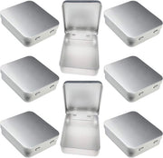 Set di contenitori di conservazione in metallo leggero per dolci e regali - Set di 8 pezzi - Argento - 93 x 83 x 25 mm