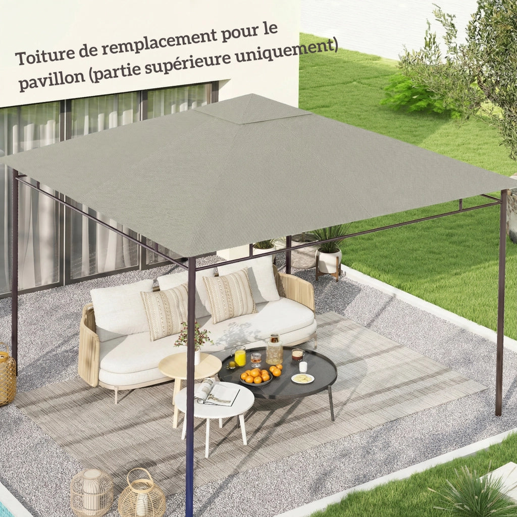 Telo di ricambio per gazebo da giardino ¨C Xylo ¨C poliestere 180g/m2 3x3m grigio