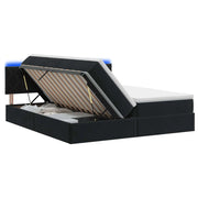 Letto con contenitore LED e materasso Nero 200 x 200 cm Velluto 3459404