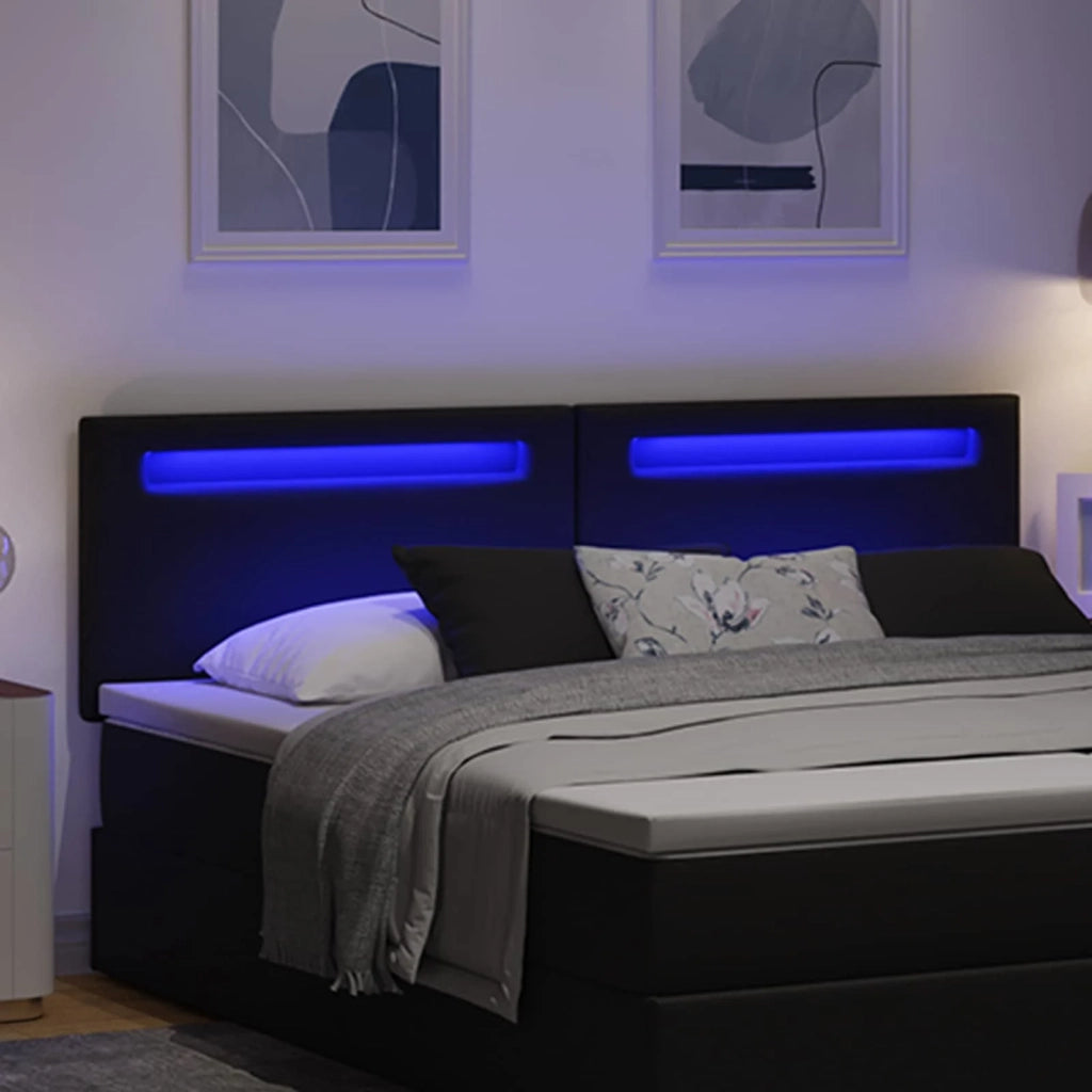 Testiera LED Nero 180 cm Pelle Sintetica 42007309