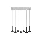 Lampadario Moderno Aygo Metallo Bianco Nero 7 Luci Gu10
