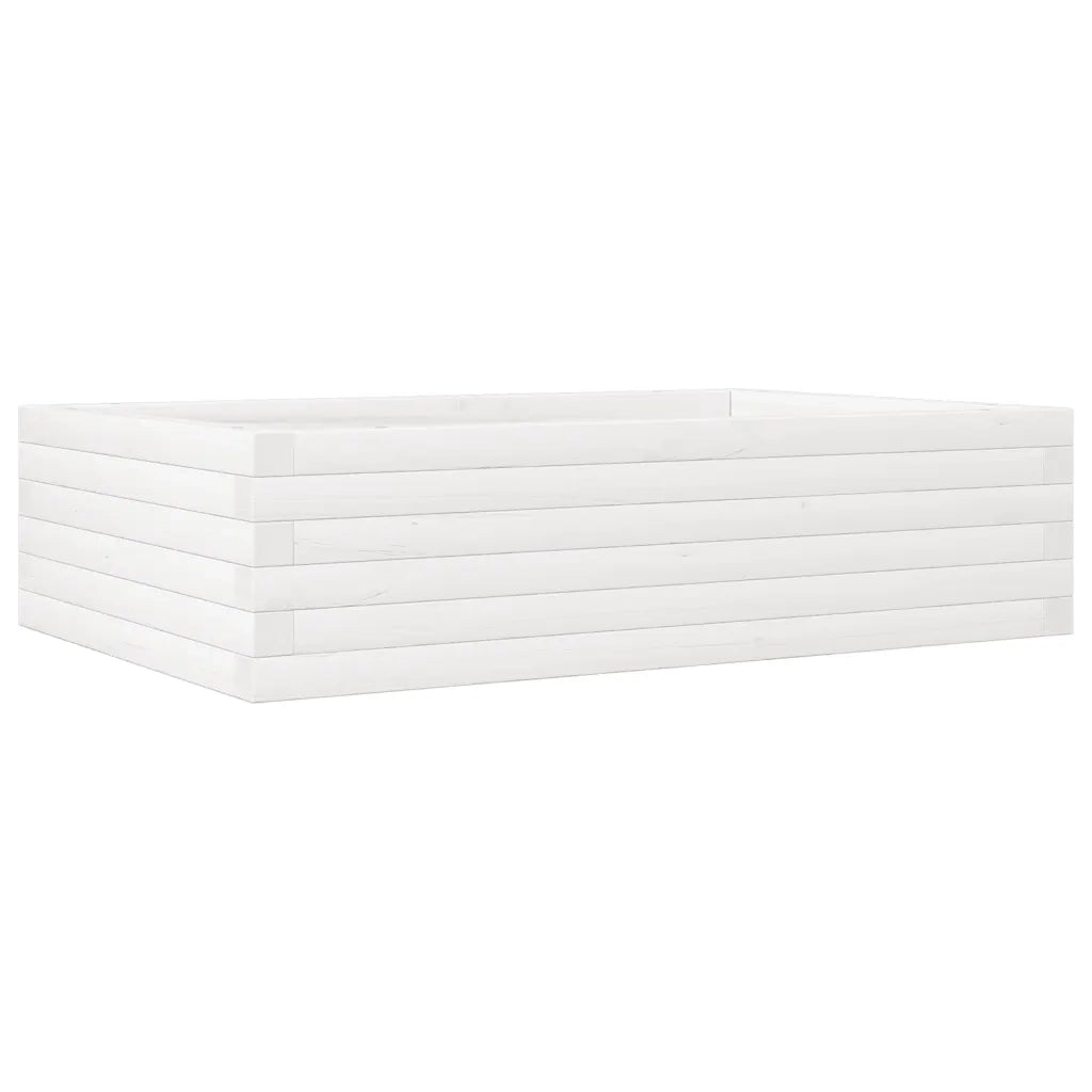 Fioriera | Cassetta per fiori | Vaso da Giardino Bianca 90x60x23 cm Legno Massello di Pino