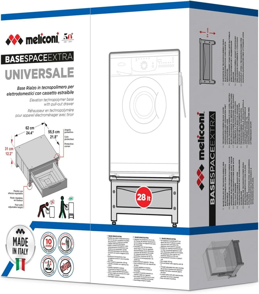 Meliconi KIT_ Colonna Asciugabiancheria Base Space White Extra