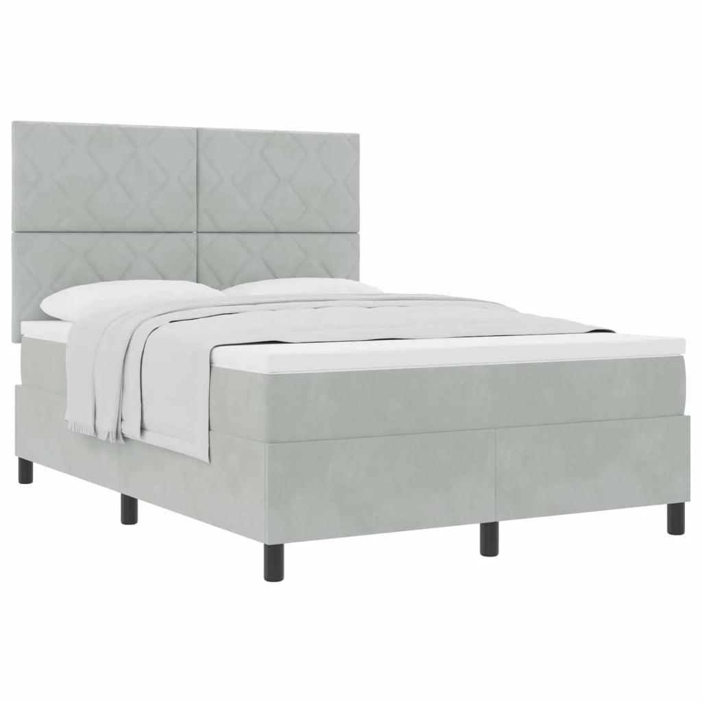 Letto a molle con materasso Grigio chiaro 160 x 200 cm Tessuto 3339908