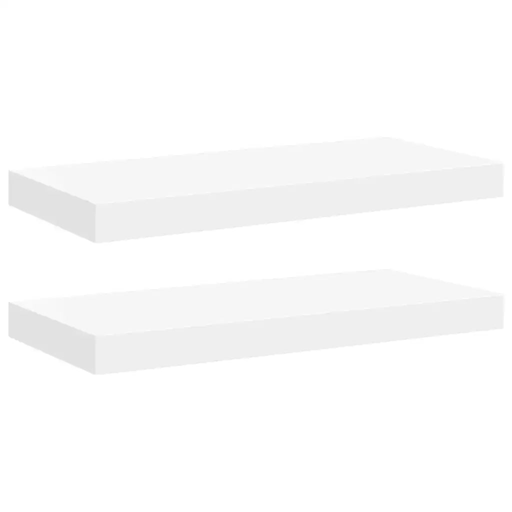 Scaffali a Parete 2 pz Bianchi 50x23x3,8 cm in MDF cod mxl 33748