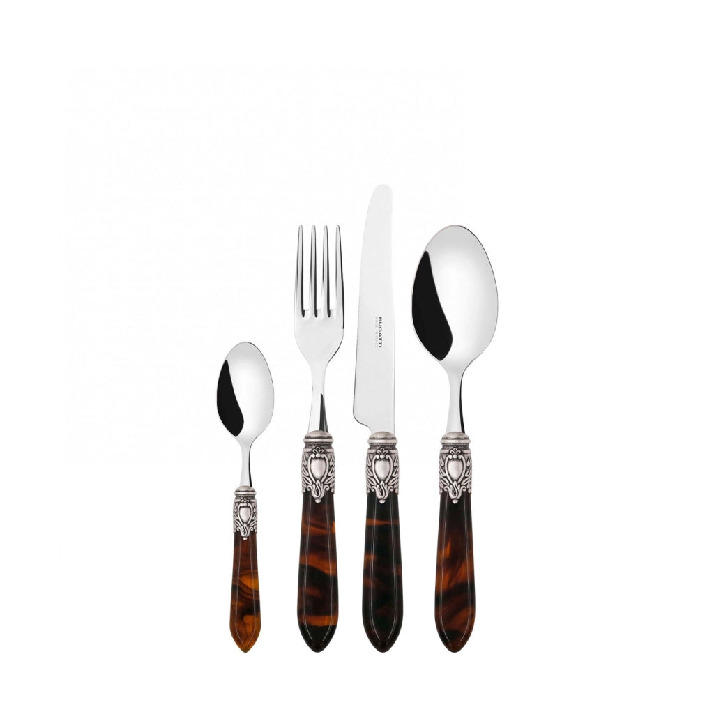 OXFORD Ghiera Argento Anticato, Posate Set 24 pz, Scatola