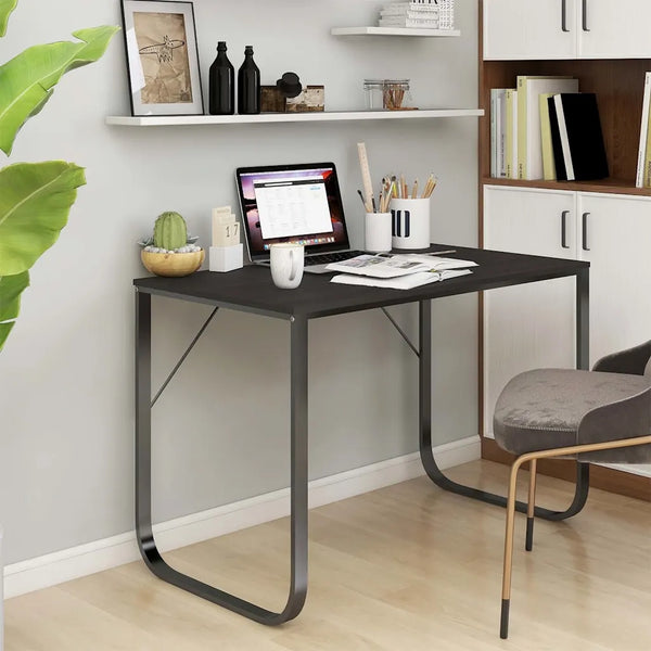 Scrivania per Computer Nera 110x60x73 cm in Legno Multistrato