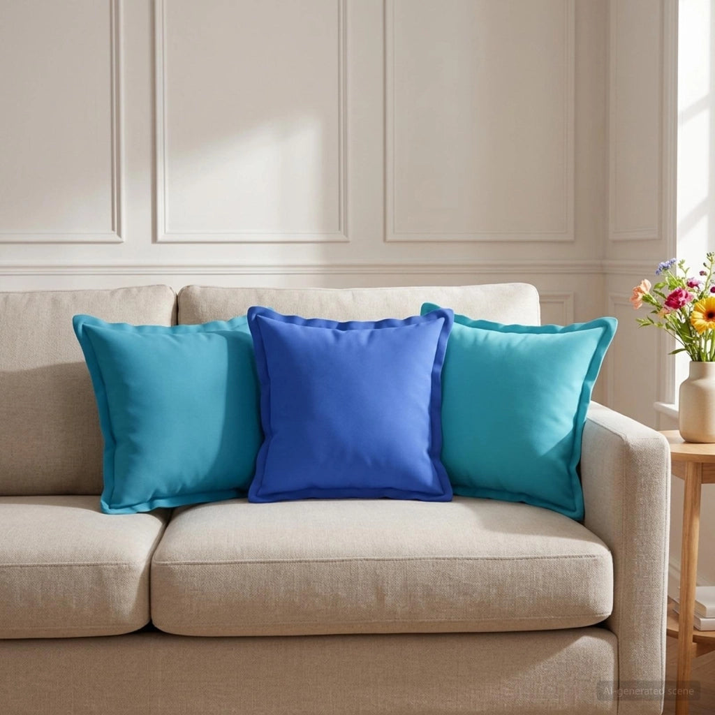 Federa 2 pz HOUTEN Blu Reale 40 x 40 cm Poliestere 916906