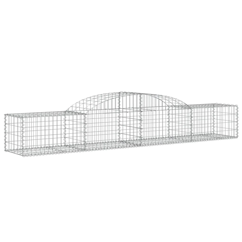 Set di 4 gabbioni ad arco per recinzione gabbia o muro di contenimento 300 x 50 x 40/60 cm ferro zincato argento 02_0041471
