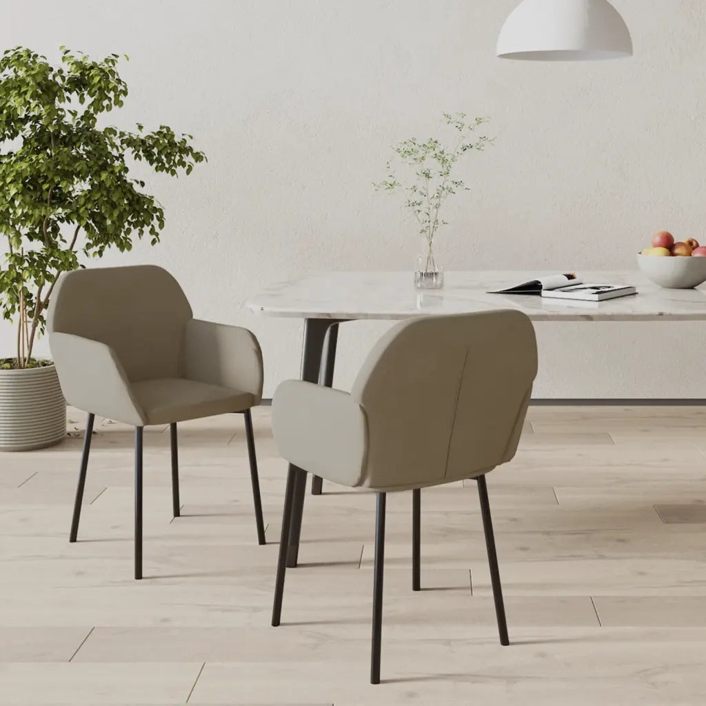 Sedie da Pranzo 2 pz | Sedie da cucina Grigio Chiaro in Velluto