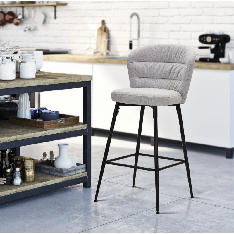 Sgabello Bar Losanna Grigio Set 2 Pz cm 52x59x108