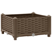 Fioriera rialzata per piante e fiori giardino 40 x 40 x 23 cm polipropilene marrone 02_0000926