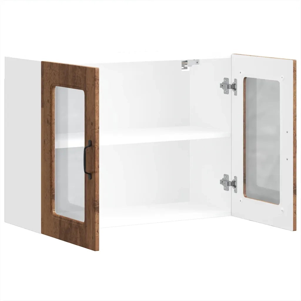 Pensile da Cucina con Porta in Vetro Kalmar Legno Vecchio 853615