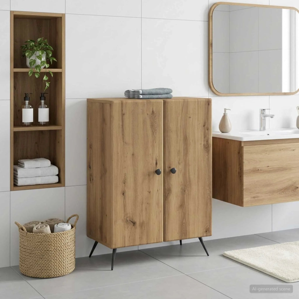 Mobiletto da Bagno BREDA Rovere Artigianale 59,5 x 31 x 80 cm 897504