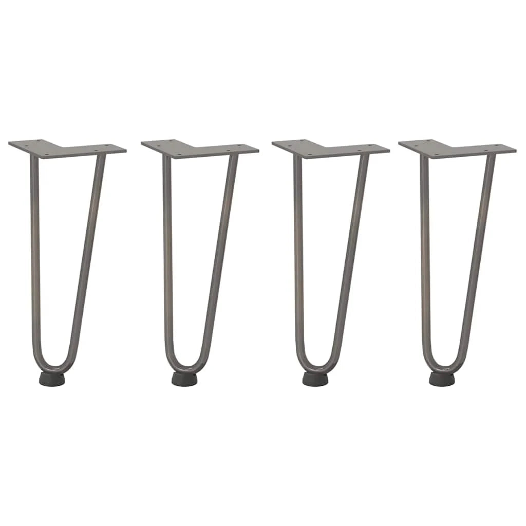 Set di 4 gambe a forcina dal design moderno per tavolino altezza 30 cm in acciaio naturale 02_0056718