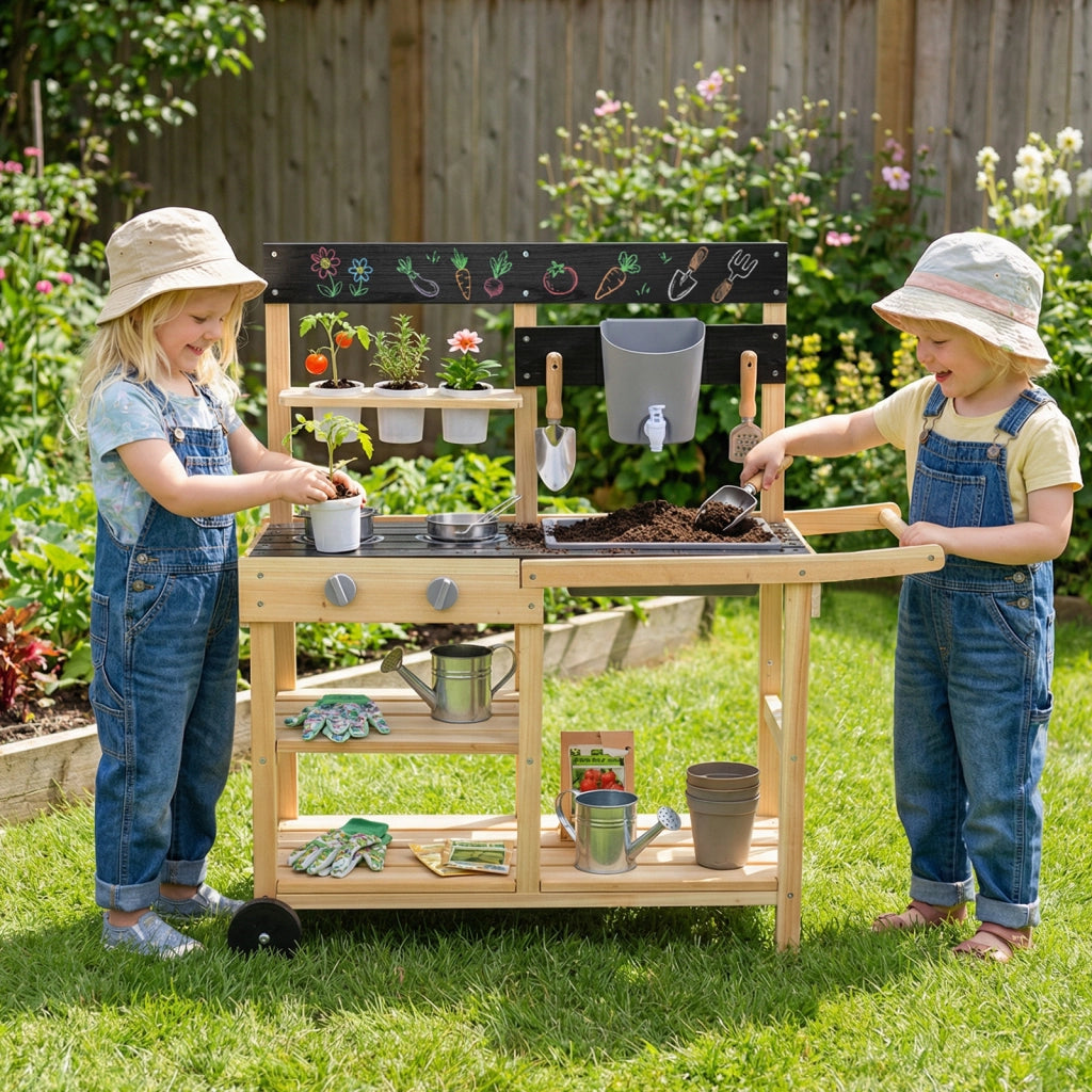 Cucina giocattolo per giardino per bambini 3+ anni, Cucina da esterno per bambini interno ed esterno