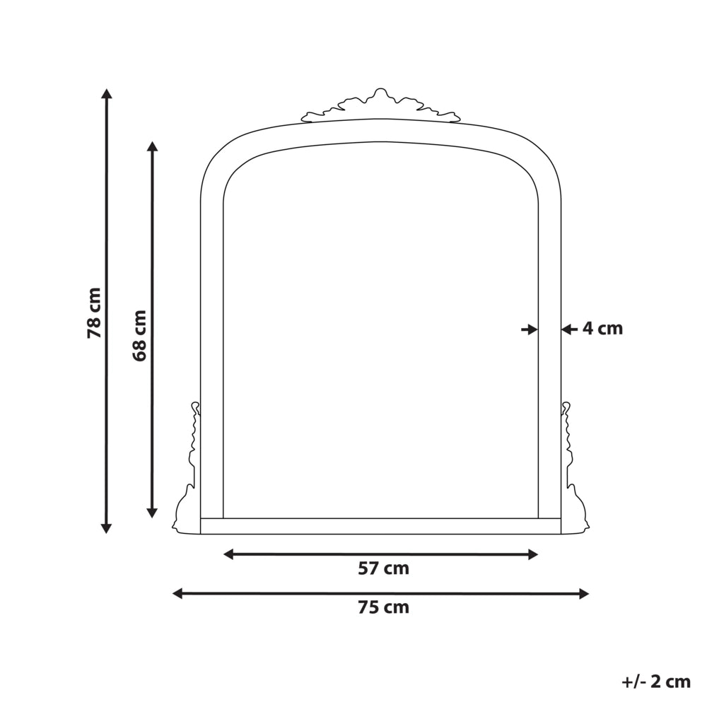 Specchio da parete in MDF dorato 75 x 78 cm Specchio decorativo da parete in stile vintage da appendere.