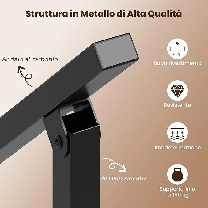 Corrimano per Scala, Corrimano in Metallo per 0-2/3/4 Gradini con Regolazione dell’Angolo, Portata 150 kg, Rieghiera per Terrazzo, Ingresso e Balcone(70 x 92 cm)