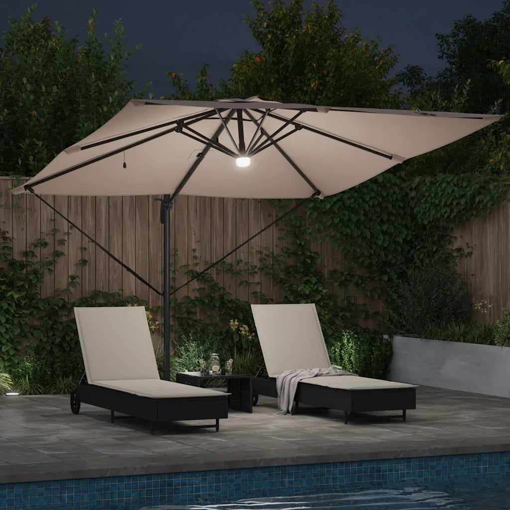 Parasole Roma-Ombrellone da giardino Talpa 286 x 284 x 270 cm Alluminio e Poliestere
