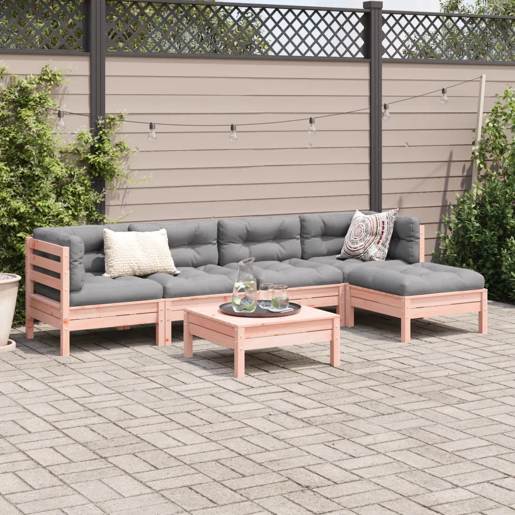 Set Divani Giardino 6 pz Cuscini Legno Massello Abete Douglas 3299406