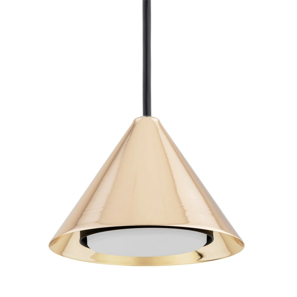 Lampada a sospensione ELIT con tre diffusori conici in oro