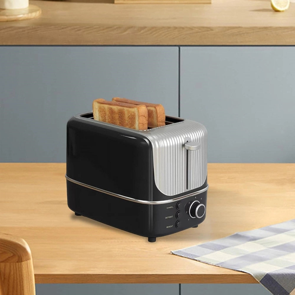 Trade Shop - Tostapane Elettrico A 2 Fette Compatto 800w Con 3 Funzioni 7 Temperature Regolabili -