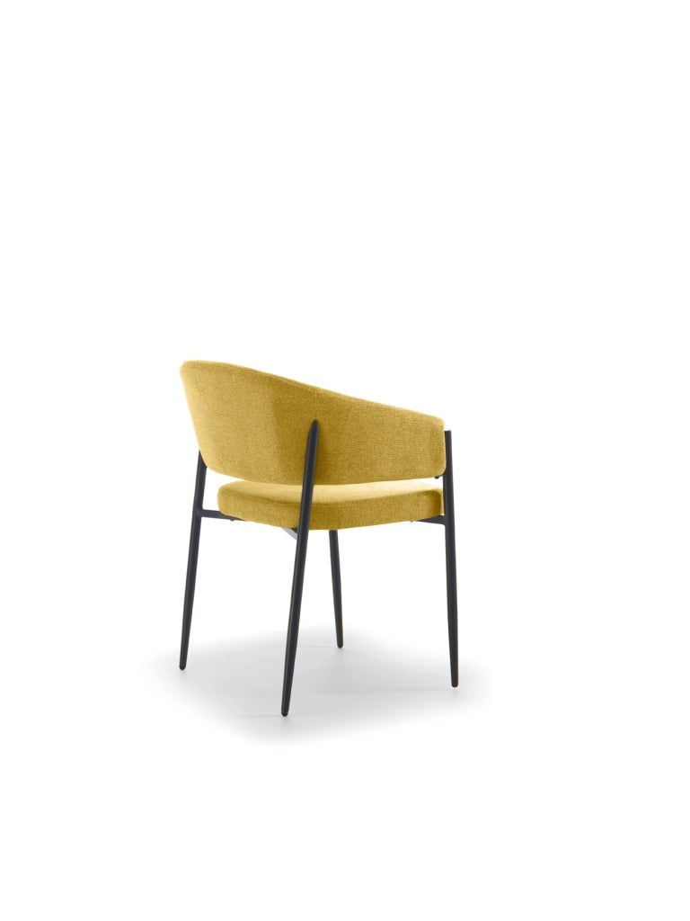 Set 2 Sedie Maya 59,5x54x78,5 cm in Tessuto Easy-Clean Giallo