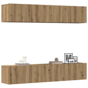 Mobili TV a Parete 4 pz Rovere Artigianale in Legno Multistrato 3328944