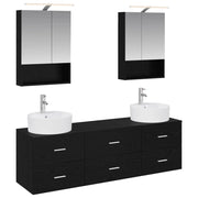 Set di mobili per il bagno 5 pcs Rovere Nero 3406880