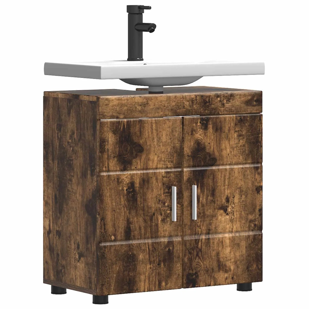 Set di Armadi da Bagno | Armadio da bagno TULUM Rovere fum¨¦ 60 x 34 x 63 cm