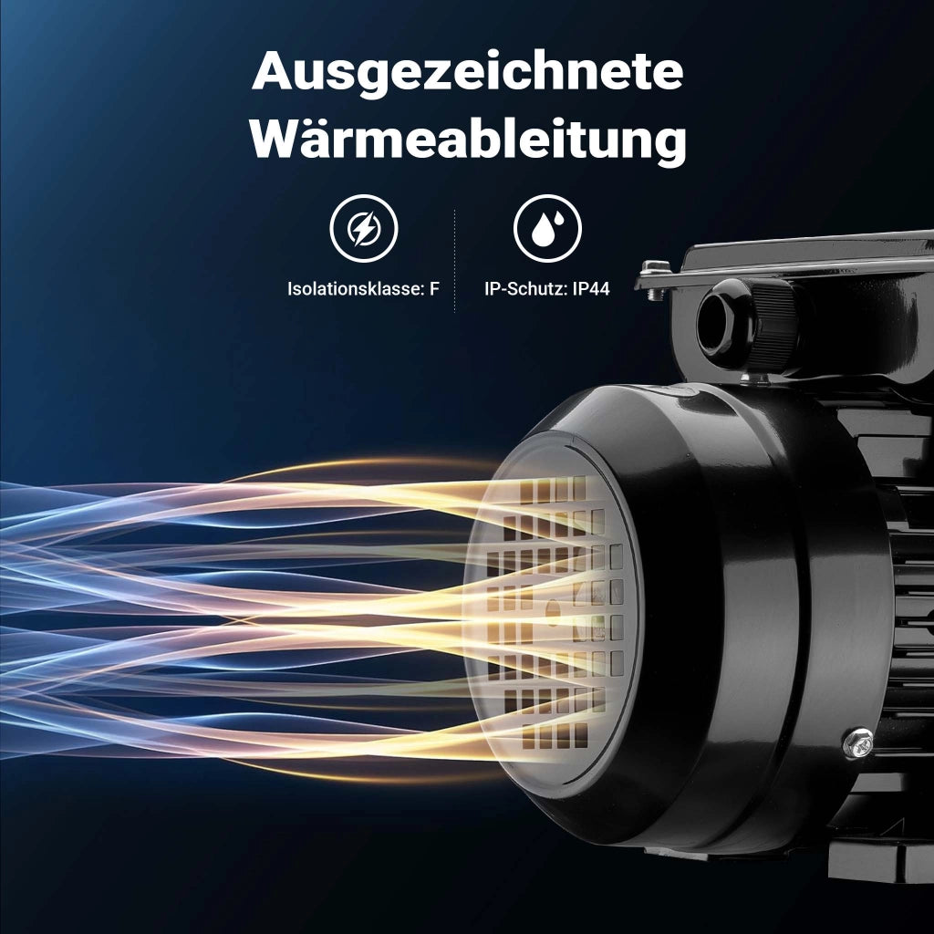 Motore elettrico asincrono monofase, 1400 giri/min, 230 volt, 0,75 kw, 1 CV, IP44, classe F