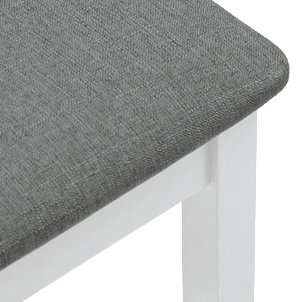 Sgabelli da Bar con Cuscini 2 pz Bianco Legno Massello di Hevea 4102588