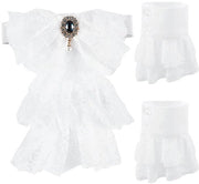 Accessorio di cosplay - Rimpelkraag in tulle - Con cerniera - Halloween - Camicia con maniche a doppio strato - Bianco