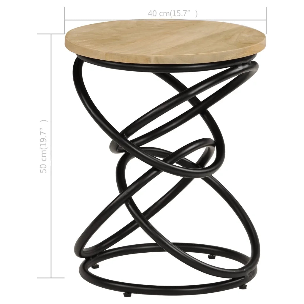 Tavolino di Servizio in Legno Massello di Mango 40x50 cm 247320