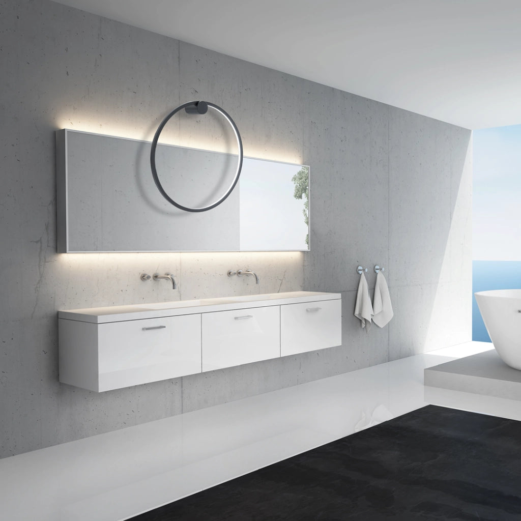 Applique bagno ad anello Ø50 nero LED 25W Milagro