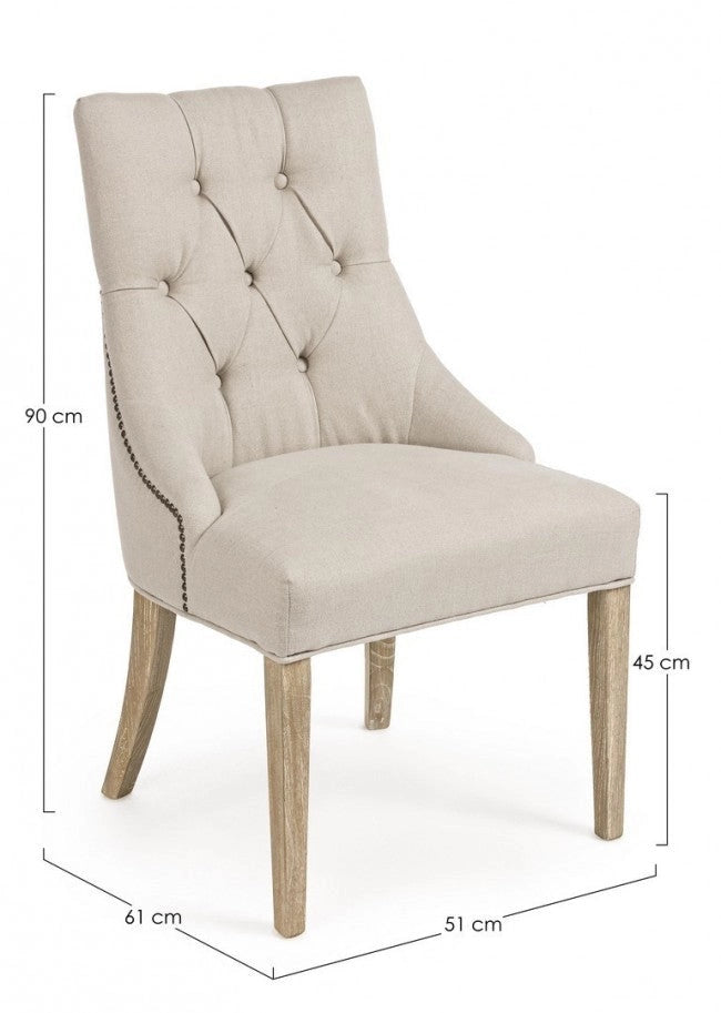 Set 2 Sedie 51x61x90h cm Cally Naturale